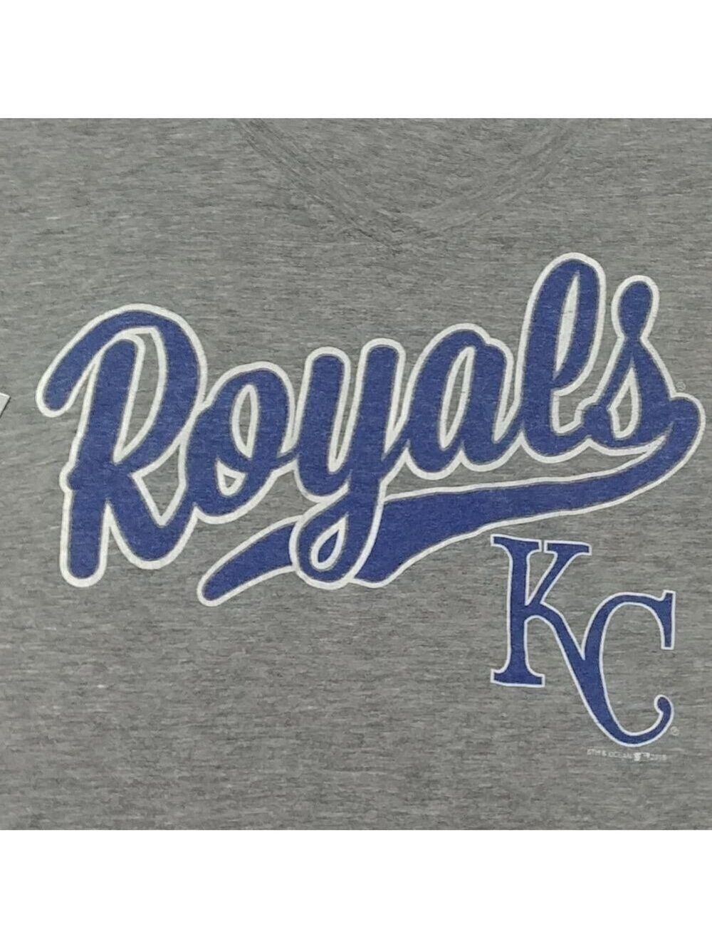 5th & Ocean Kansas City Royals Grey Short Sleeve V Neck Top M - Picture 7 of 10